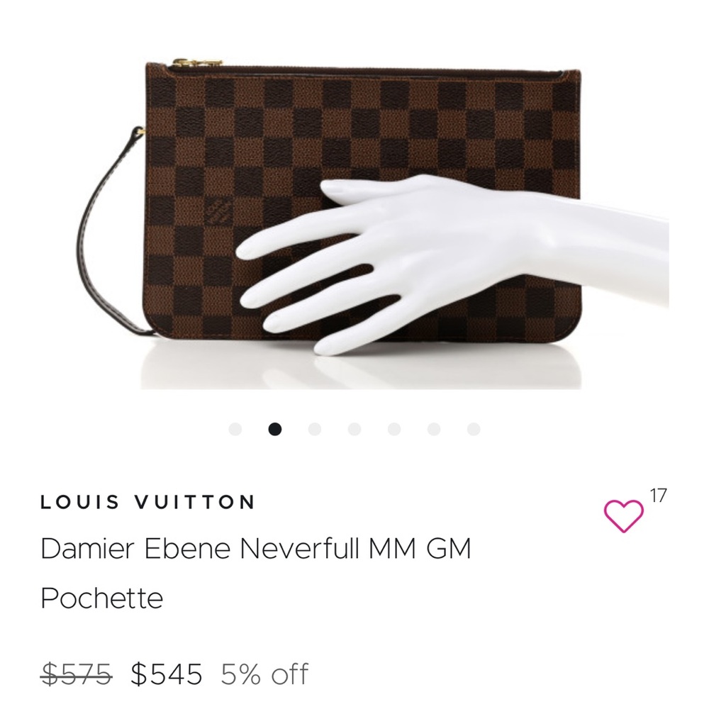 Louis Vuitton Neverfull Damier pouchlette, wristlet - Picture 8 of 9